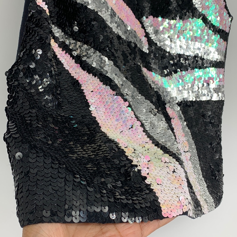 Sz S Joseph A. Sequin women’s NYE Blouse - Black, Silver, Pink •FABULOUS!• vtg! - Picture 5 of 17